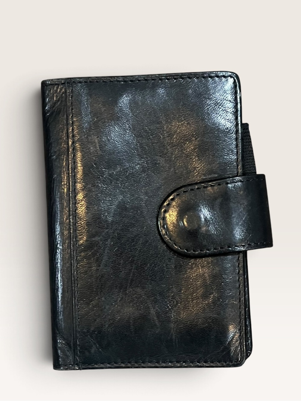 Wilsons Leather Black Leather Travel Wallet 3”x5”